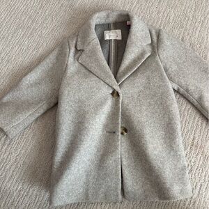 Zara Light Gray Kids' Wool-Blend Coat